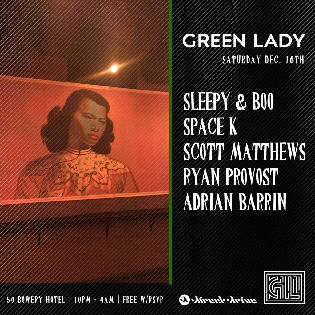 The Green Lady Preview Party - Sleepy & Boo - フライヤー表
