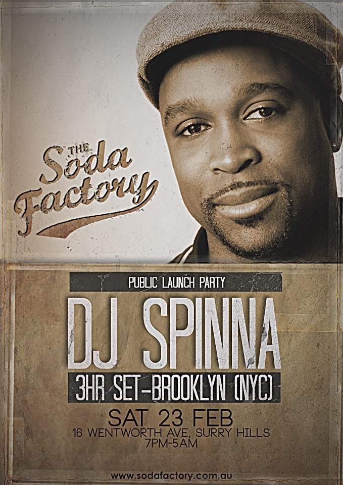 The Soda Factory Launch Party feat. DJ Spinna - Página frontal
