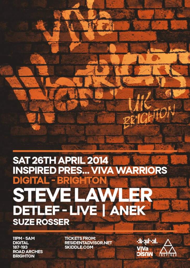 Inspired presents Viva Warriors with Steve Lawler // Detlef (Live) // Anëk - Página frontal