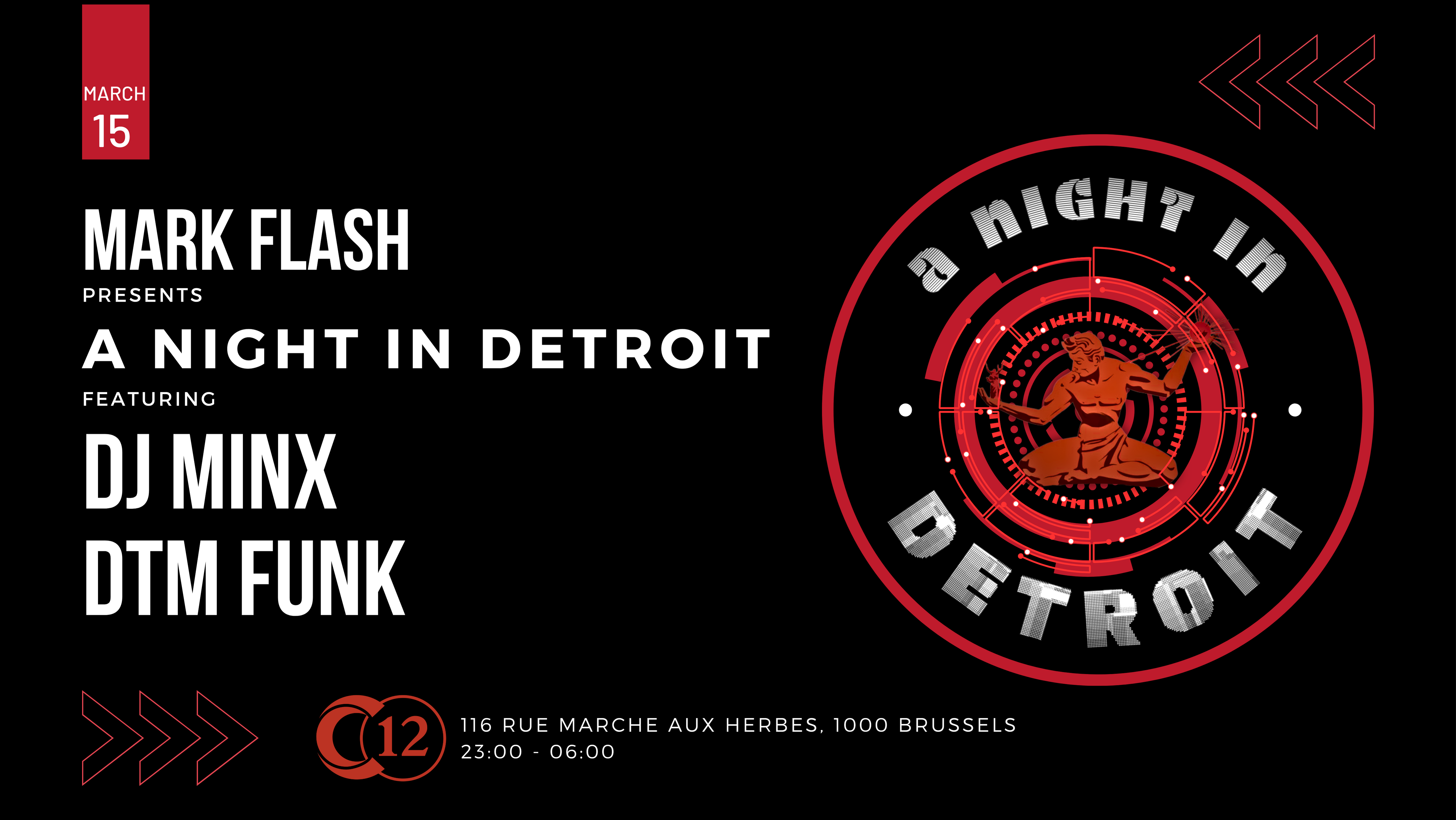 C12 x A Night In Detroit - フライヤー表