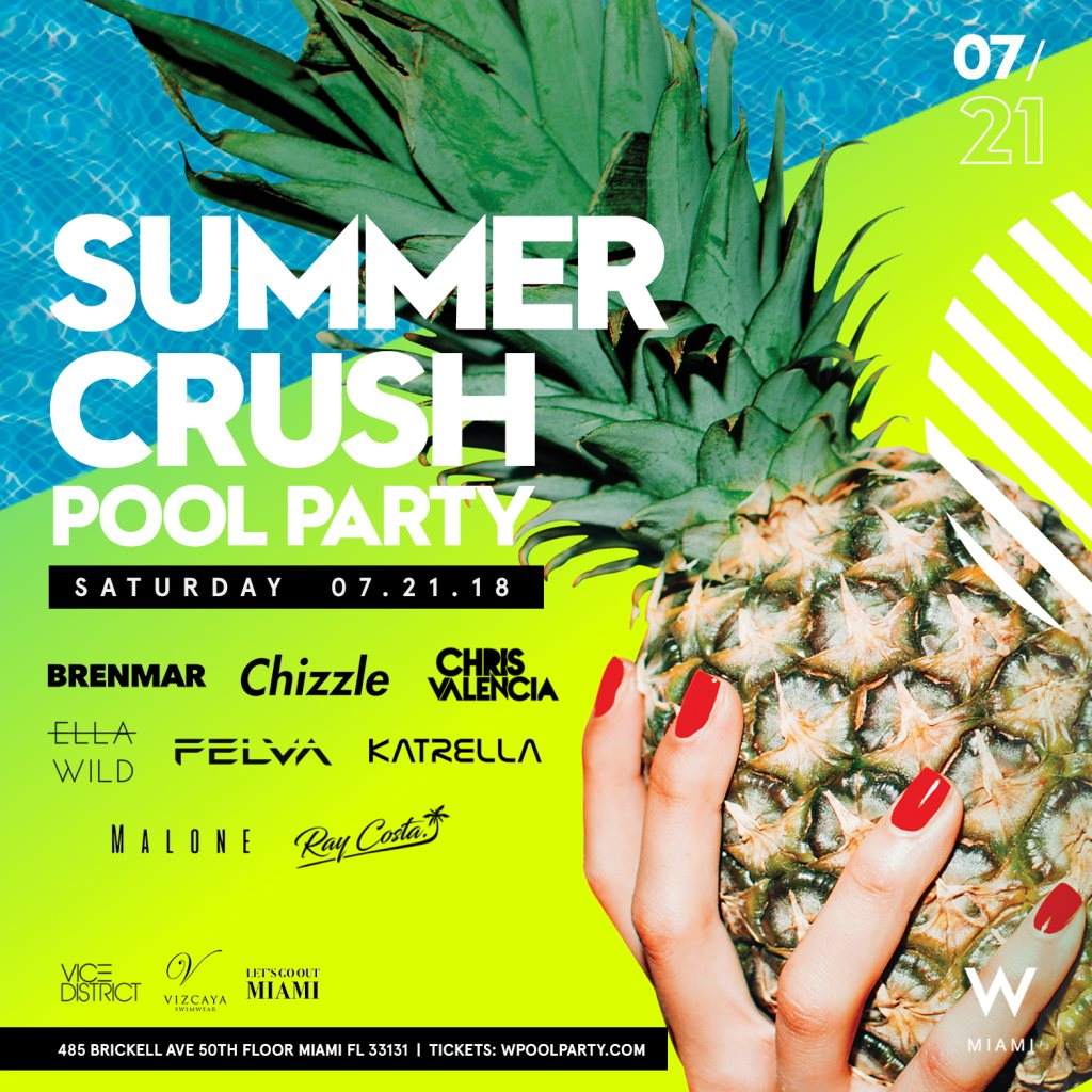 Summer Crush Rooftop Pool Party - フライヤー表