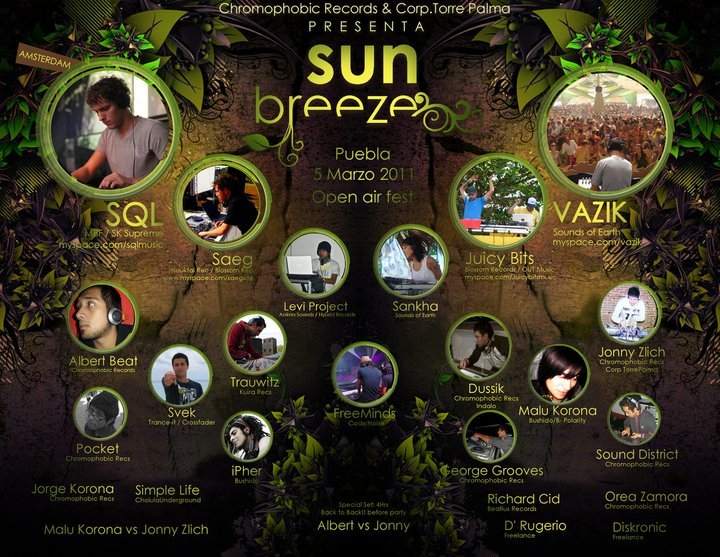 Sunbreeze Open Air Festival (Cholula, Puebla) - フライヤー表