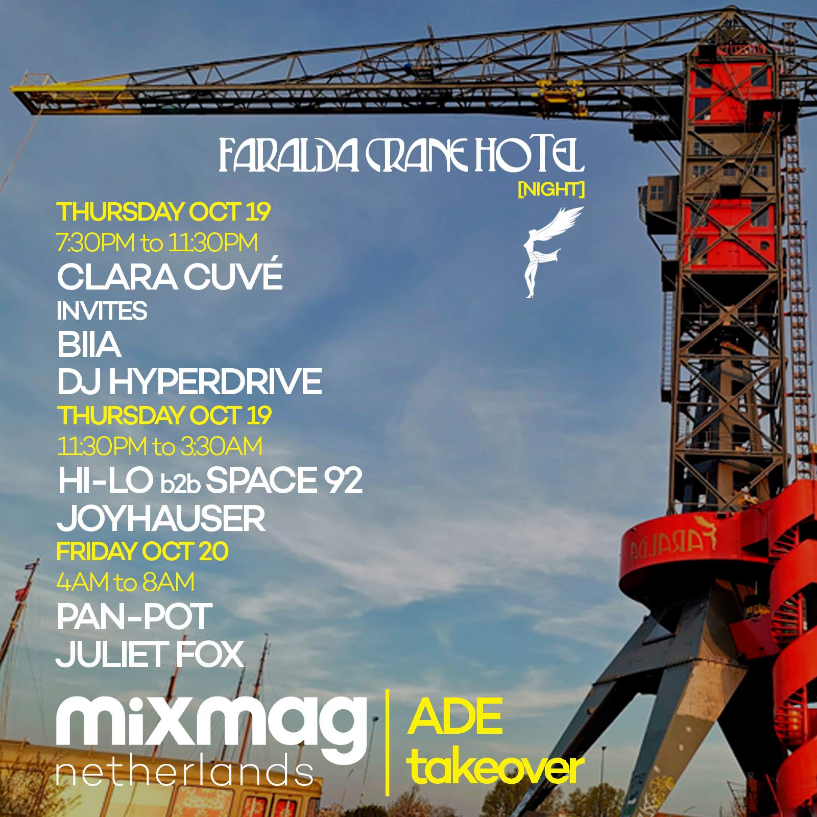 Cranesessions x Mixmag Takeover at Crane Hotel Faralda, Amsterdam