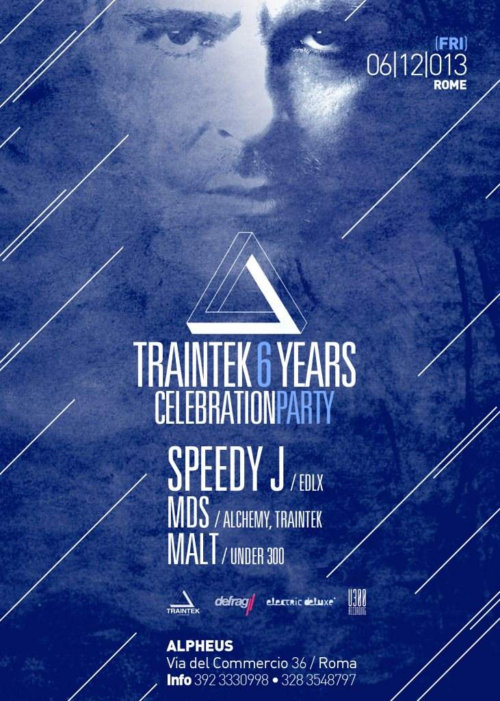 Traintek 6 Years Celebration Party with Speedy J, MDS, Malt - フライヤー裏