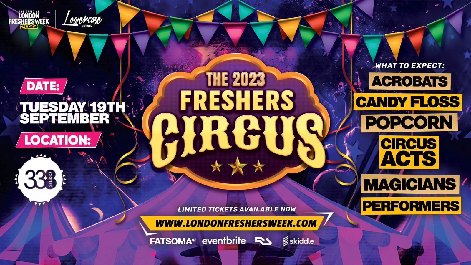 The London Freshers UV Neon Glow Rave at Studio 338, London