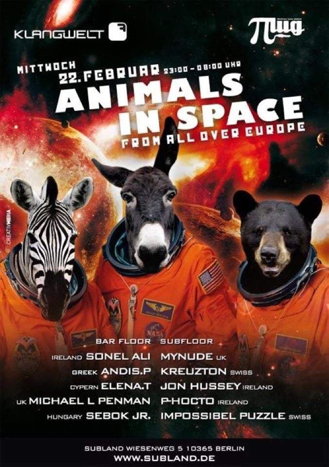 Animals In Space From All Over Europe - フライヤー表