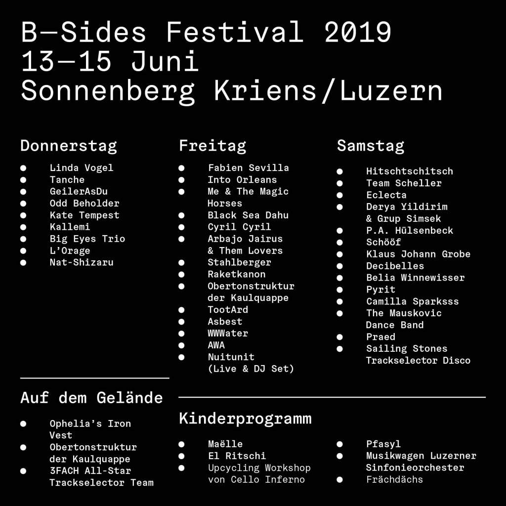 B Sides Festival 2019 at TBA Switzerland Switzerland