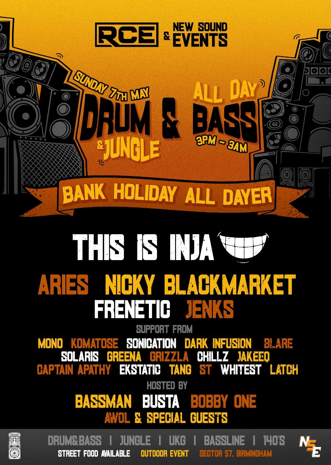 RCE & New Sound Events presents: Bank Holiday All Dayer - Página frontal