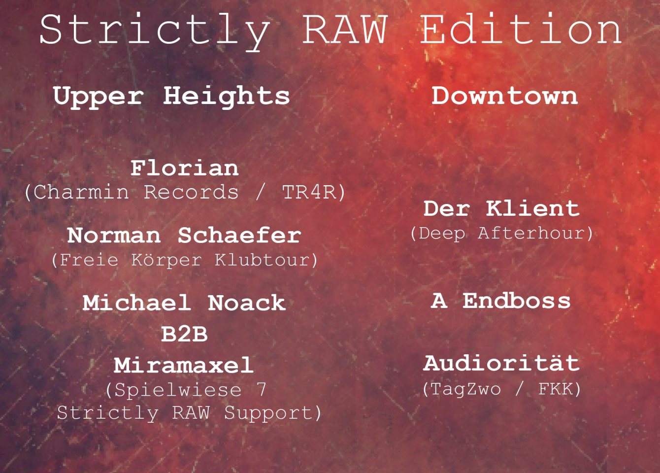 Strictly RAW Edition 03 - 2 Floors - フライヤー表