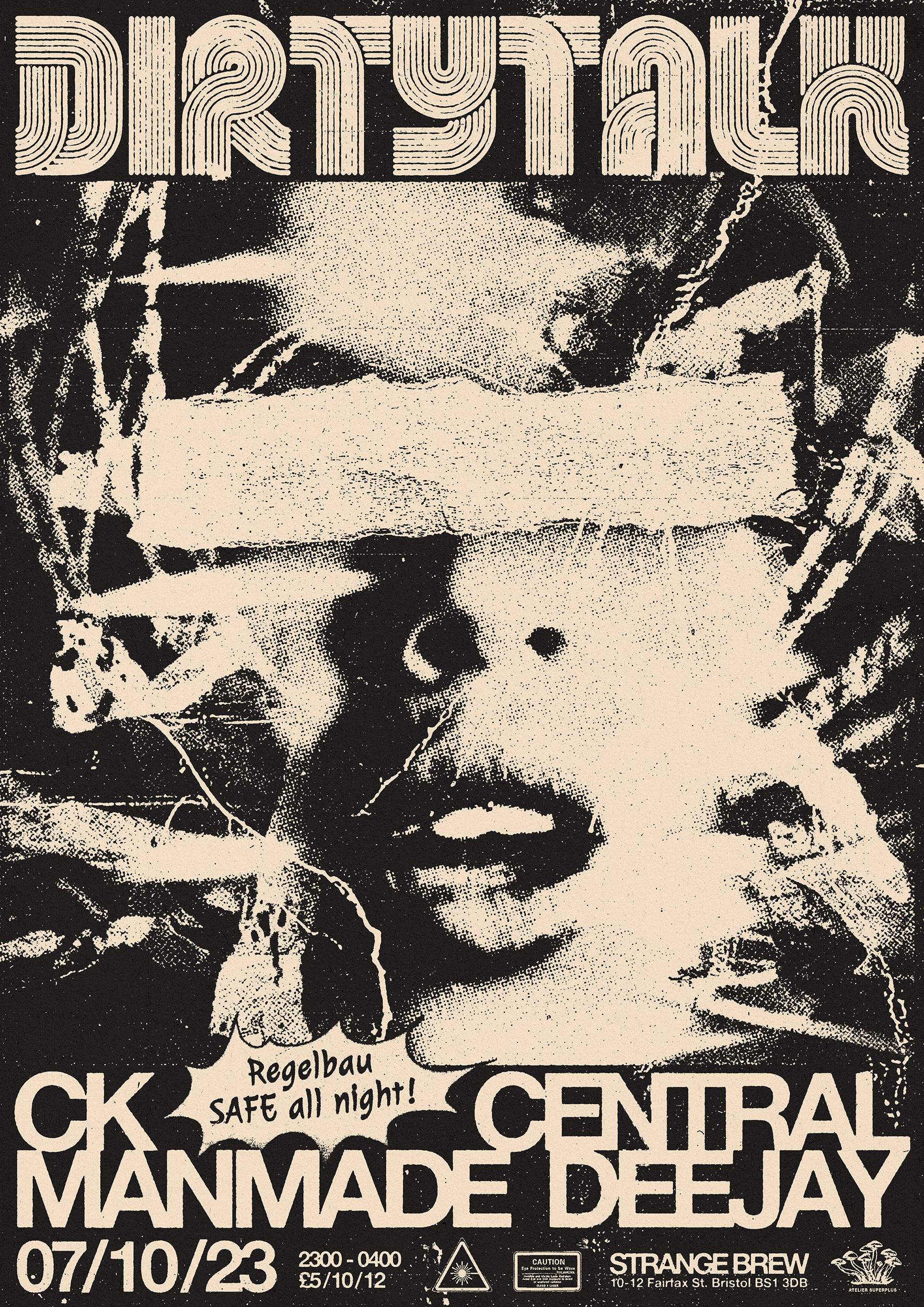 DIRTYTALK presents CK, Central & Manmade Deejay - フライヤー表