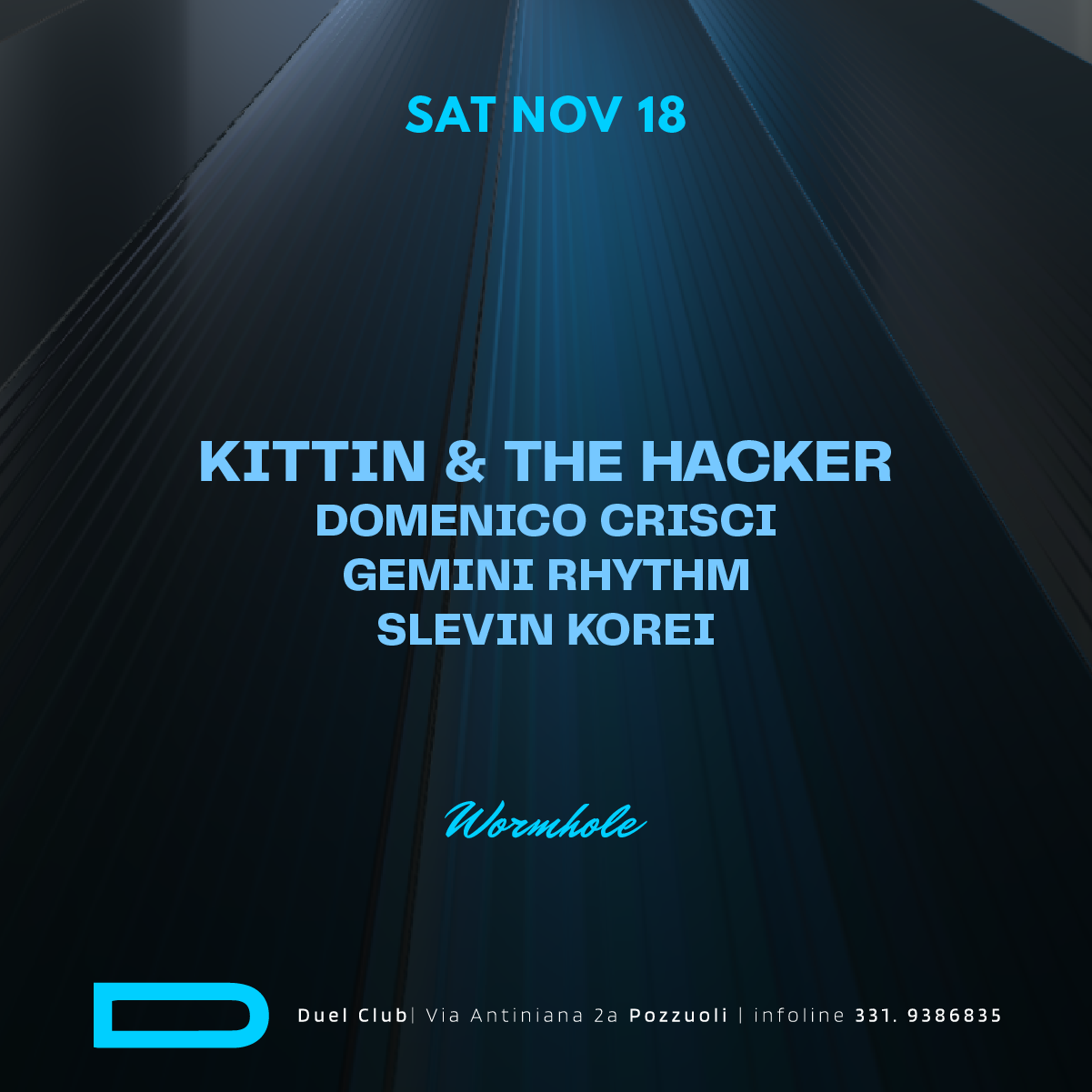 Duel presents: Kittin & The Hacker, Domenico Crisci, Gemini Rythm, Slevin Korei - フライヤー表
