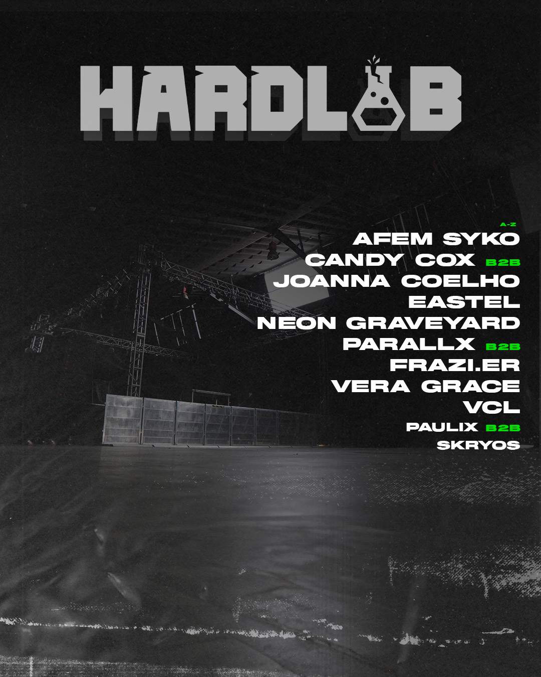 HARDLAB - HARD TECHNO 12h FESTIVAL in a WAREHOUSE - フライヤー表
