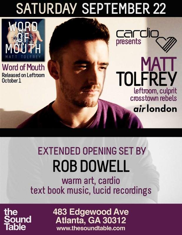Cardio presents Matt Tolfrey: Word of Mouth Tour - Página frontal