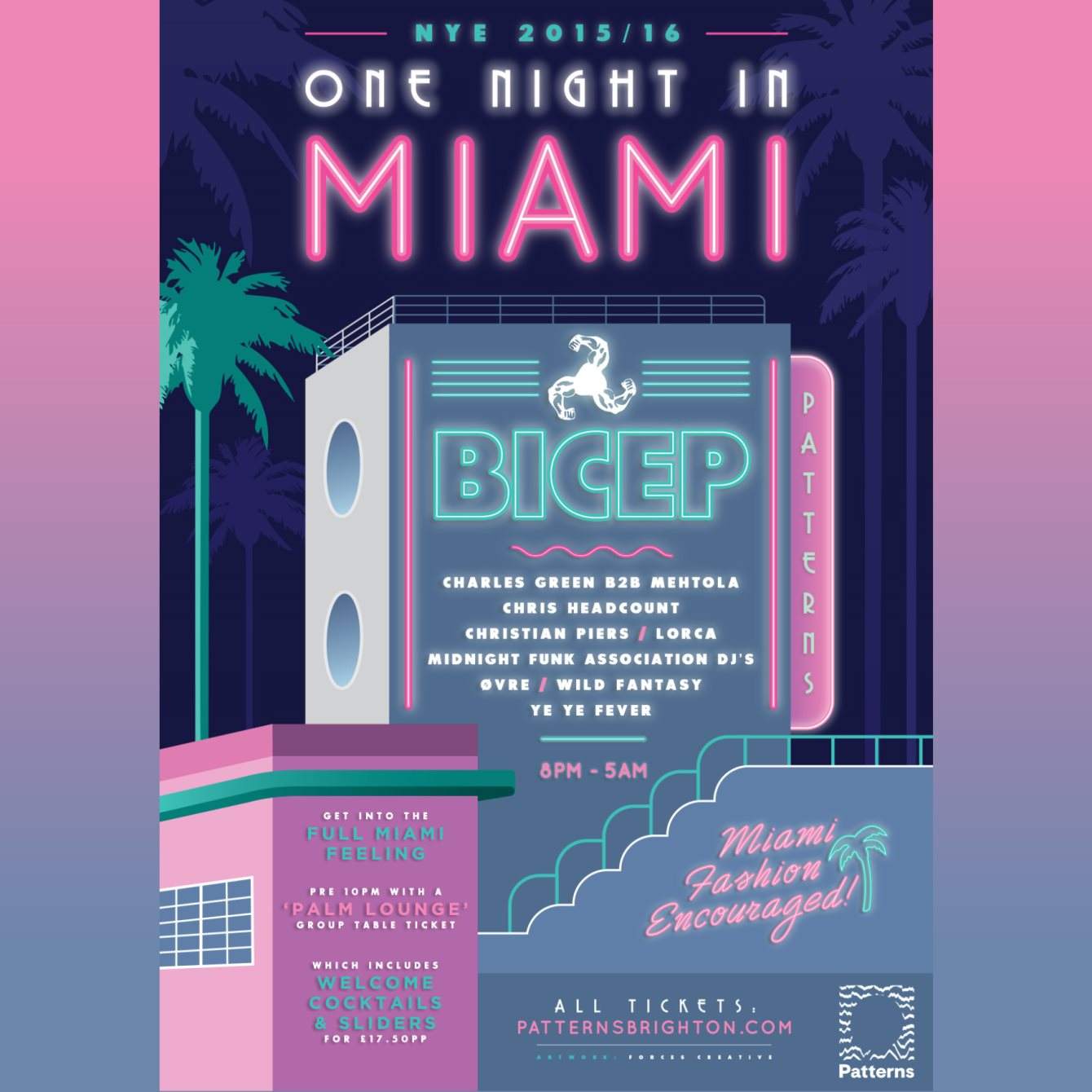NYE 'One Night in Miami' with Bicep - フライヤー表