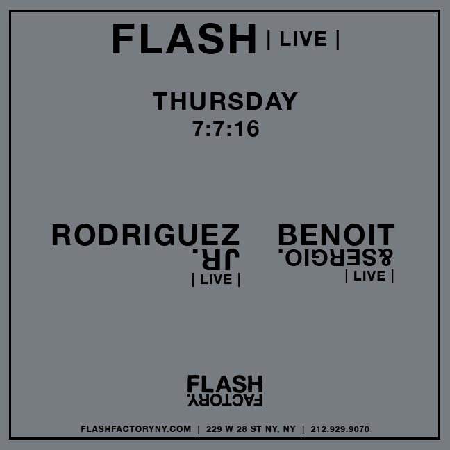 [CANCELLED] Flash /Live/ with Rodriguez Jr. with Benoit & Sergio - Página frontal