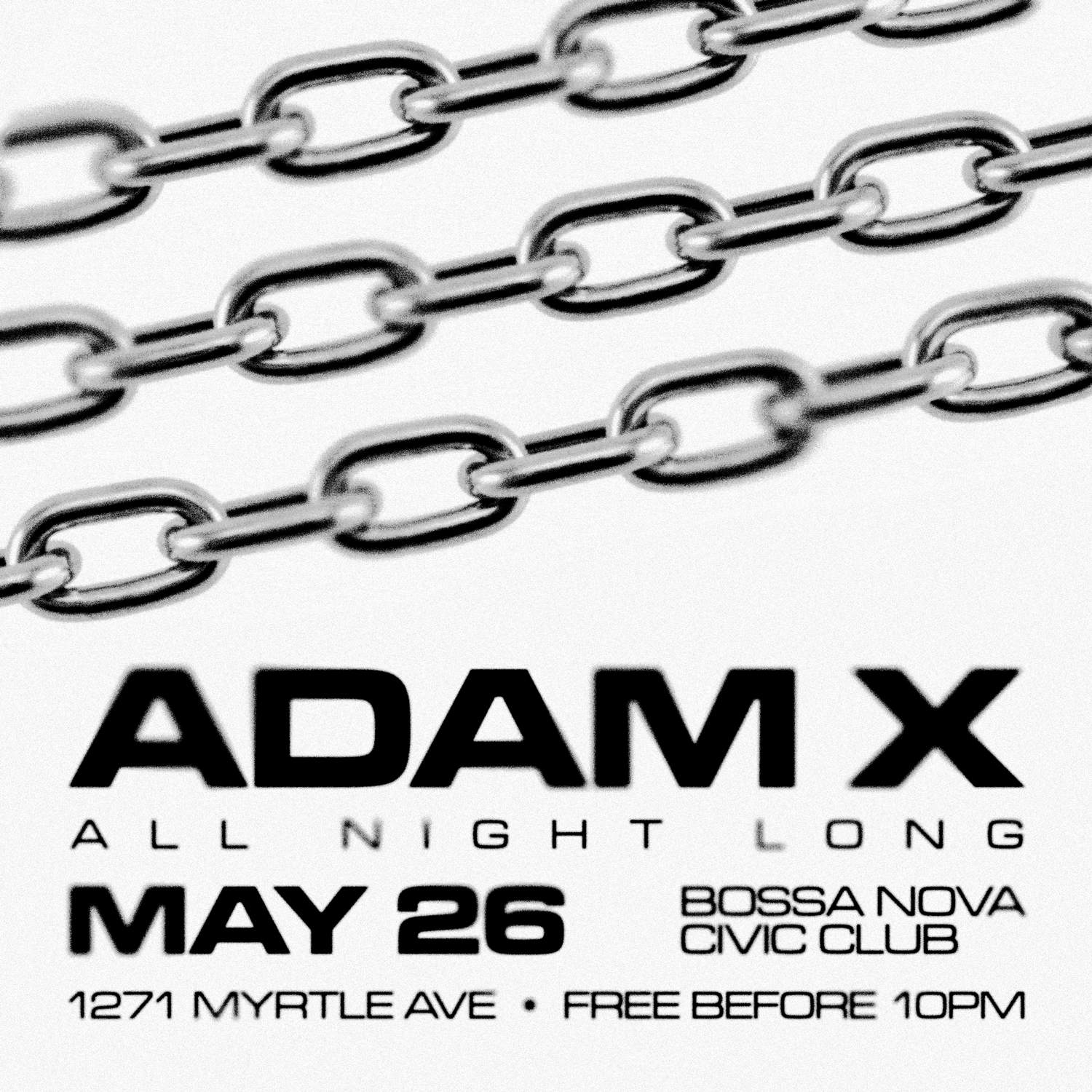 Adam X: All Night Long - フライヤー表