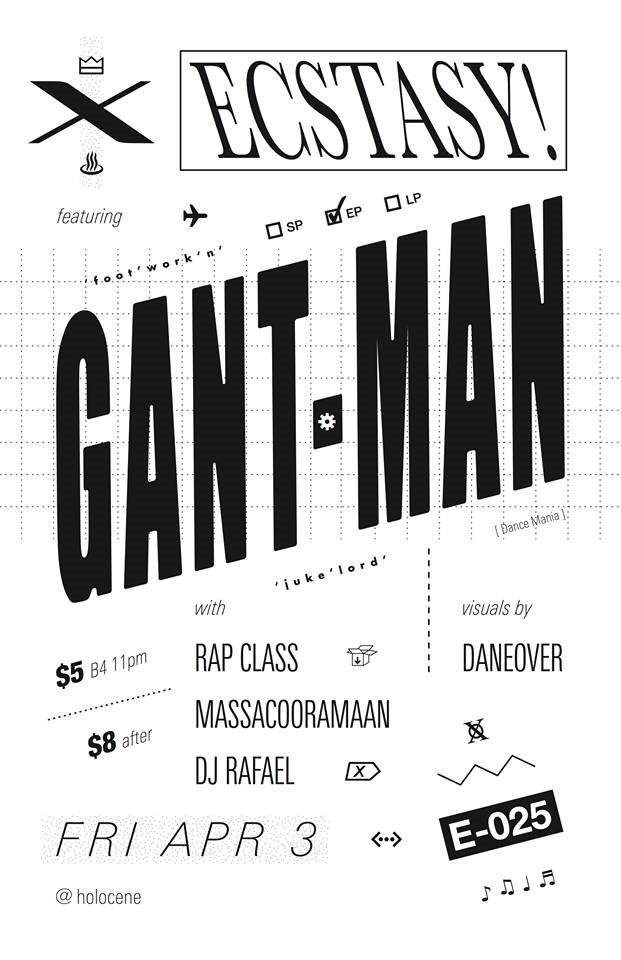 ECSTASY: GANT-MAN!!! (CHICAGO) - フライヤー表