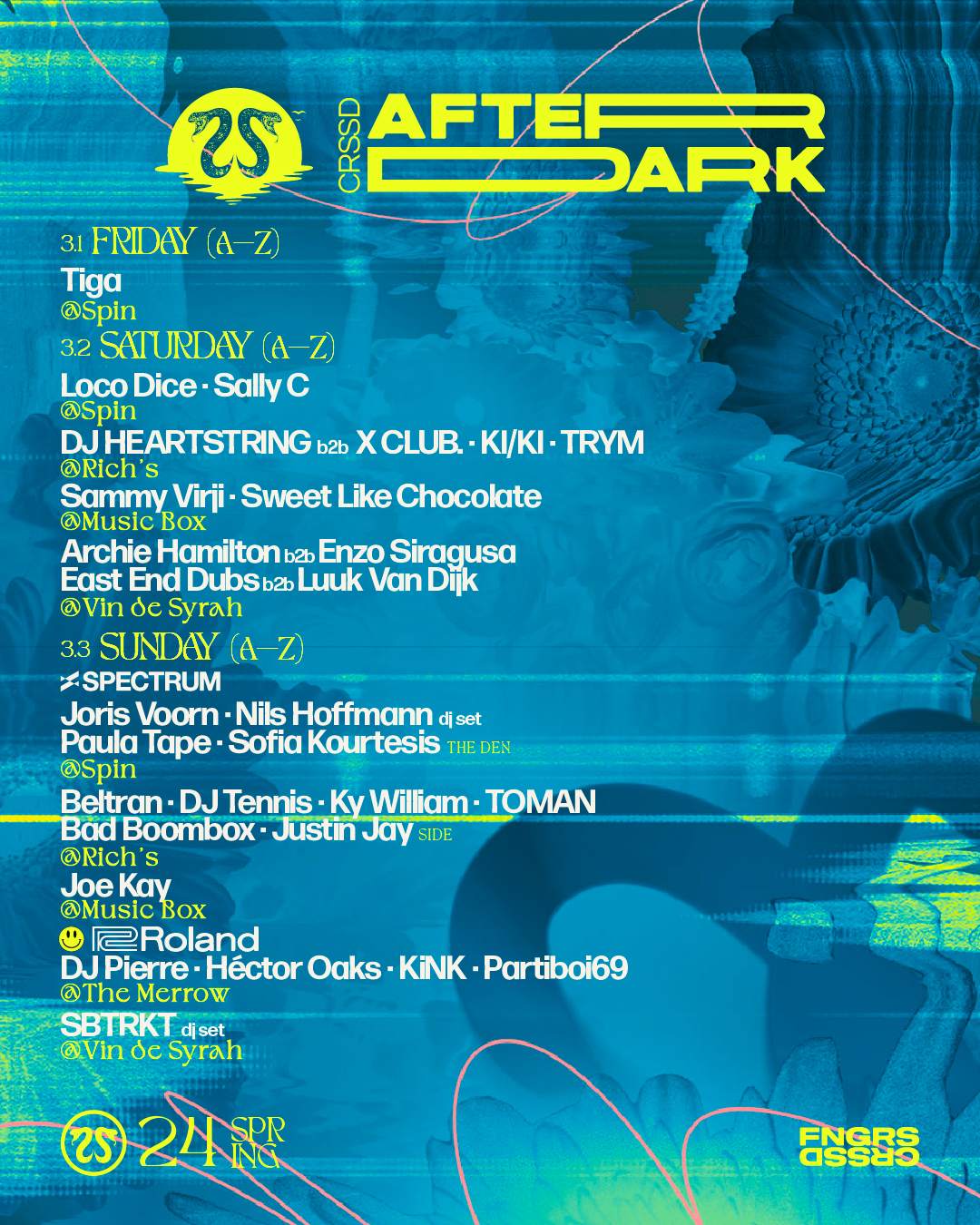 CRSSD After Dark with Beltran + DJ Tennis + Ky William + Toman + Bad Boombox + Justin Jay - フライヤー表