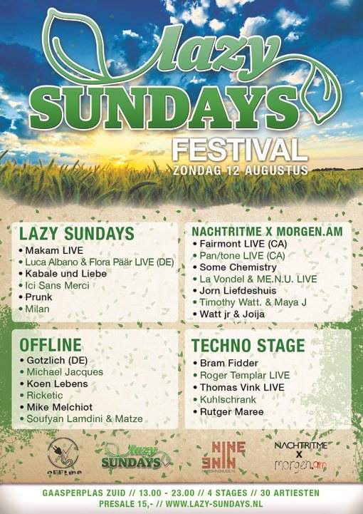 Lazy Sundays Festival - フライヤー表