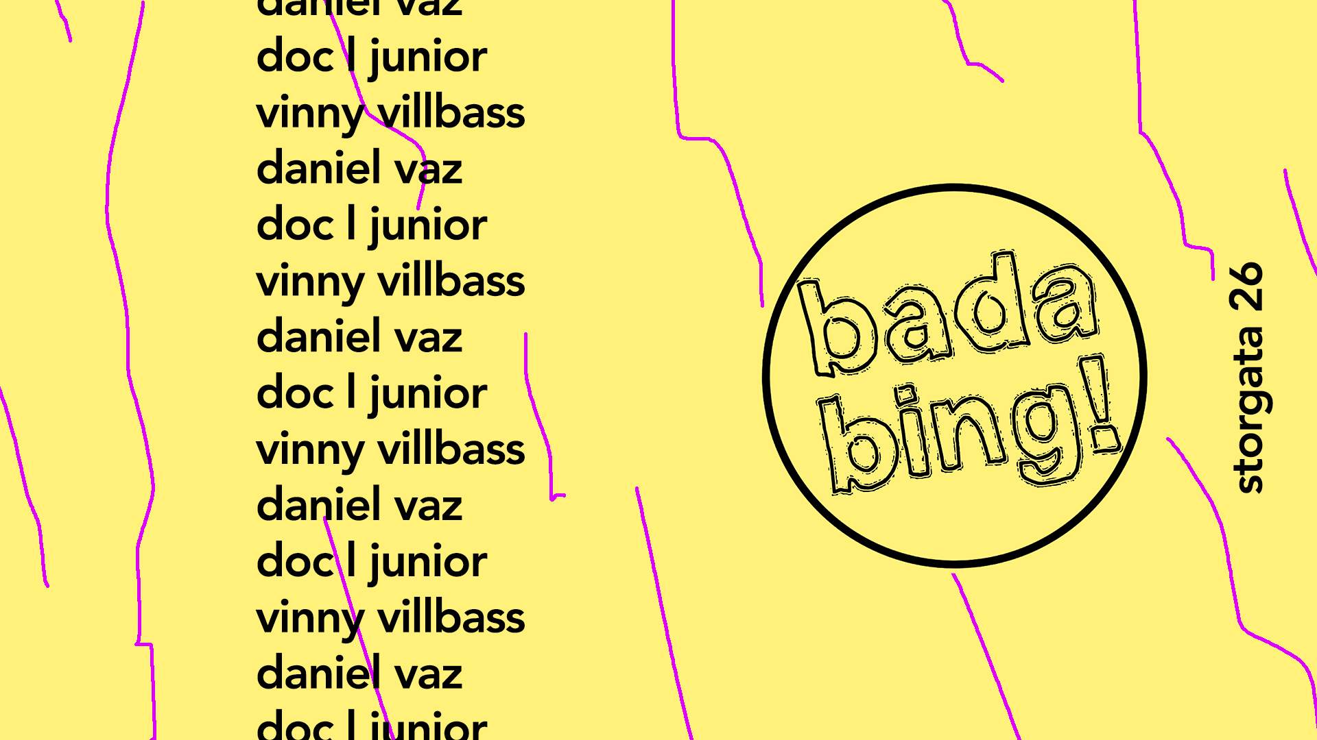 badabing: doc l junior + Vinny Villbass + daniel vaz - Página frontal