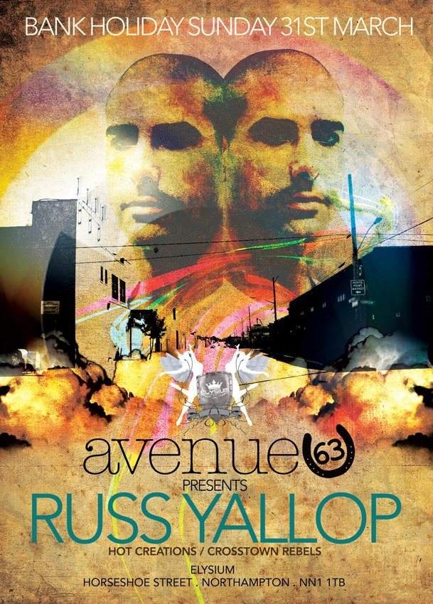 Elysium presents - Avenue63 with Russ Yallop - フライヤー表