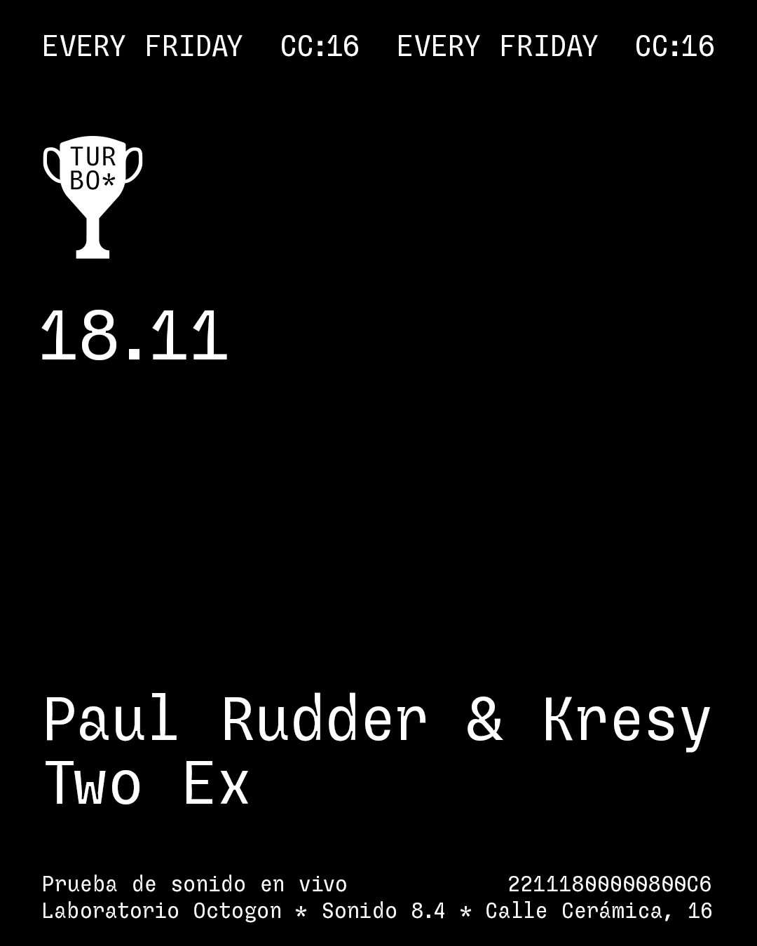 Copa Turbo: Paul Rudder & Kresy - フライヤー表