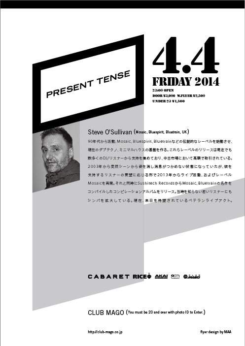 present Tense Feat. Steve O'sullivan - フライヤー裏