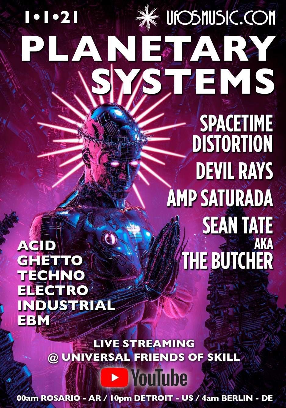 2021 Planetary Systems Live Streaming 02 - New Year's Night at The Booty Bar - Ufos Music - Página frontal