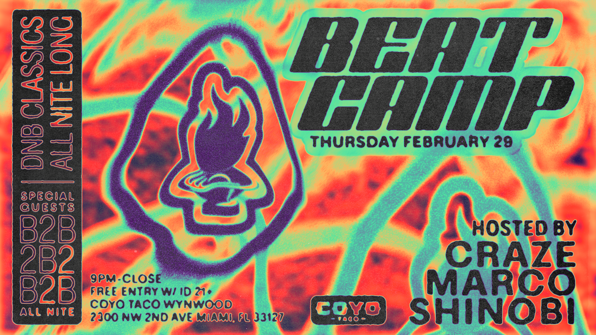 BeatCamp Miami - Drum and Bass Monthly [February 2024] - フライヤー表