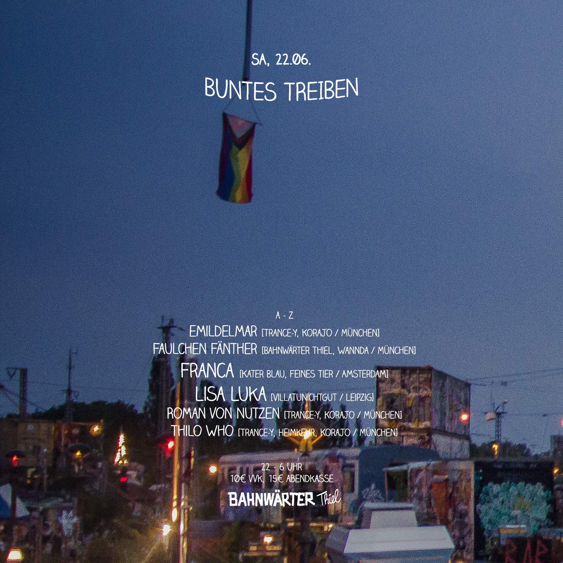 Buntes Treiben mit Franca | Bahnwärter Thiel bei Bahnwärter Thiel, München, image size:1920x1920