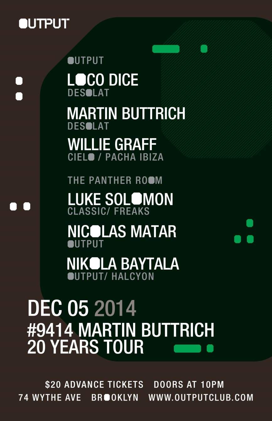 #9414 Martin Buttrich 20 Years Tour with Loco Dice/ Willie Graff and Luke Solomon - Página trasera