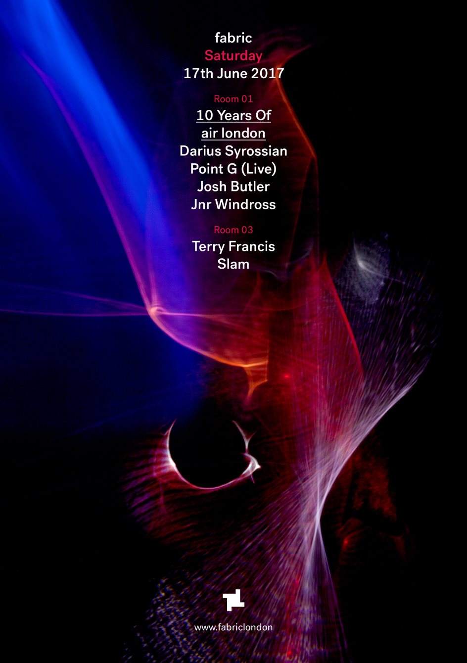 fabric: 10 Years of Air London with Darius Syrossian & Slam - フライヤー表