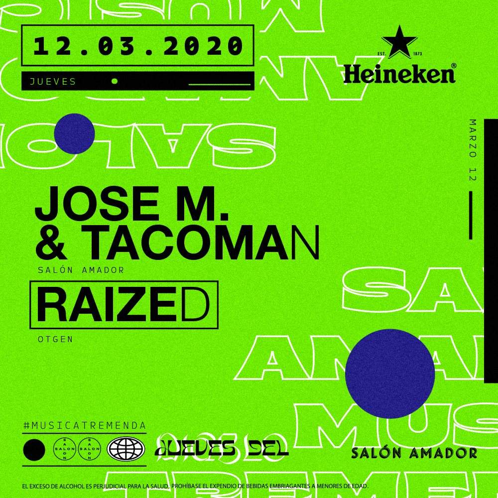 Jose M. & TacoMan, Raized at Salón Amador (March.12) - フライヤー表