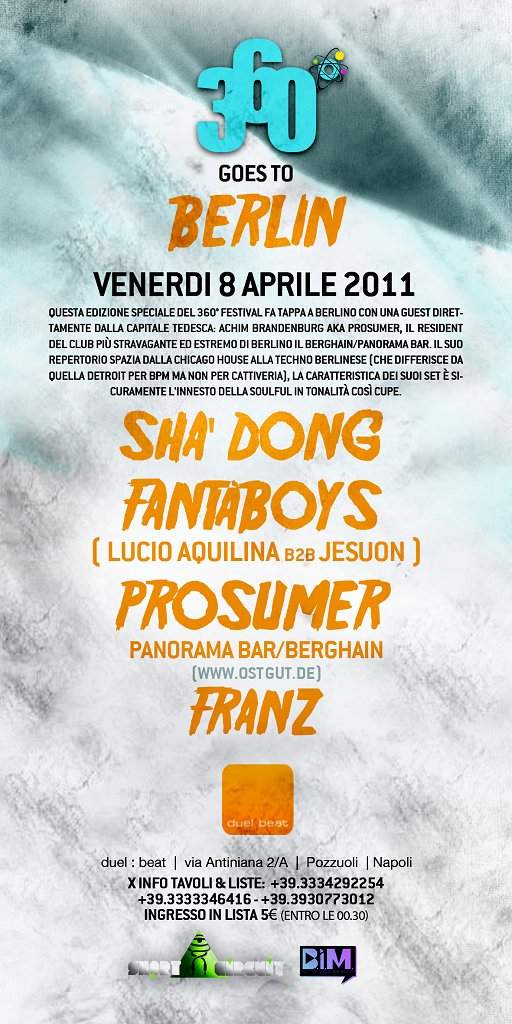 360 Festival Goes To Berlin: Fantaboys, Prosumer, Franz - Página trasera