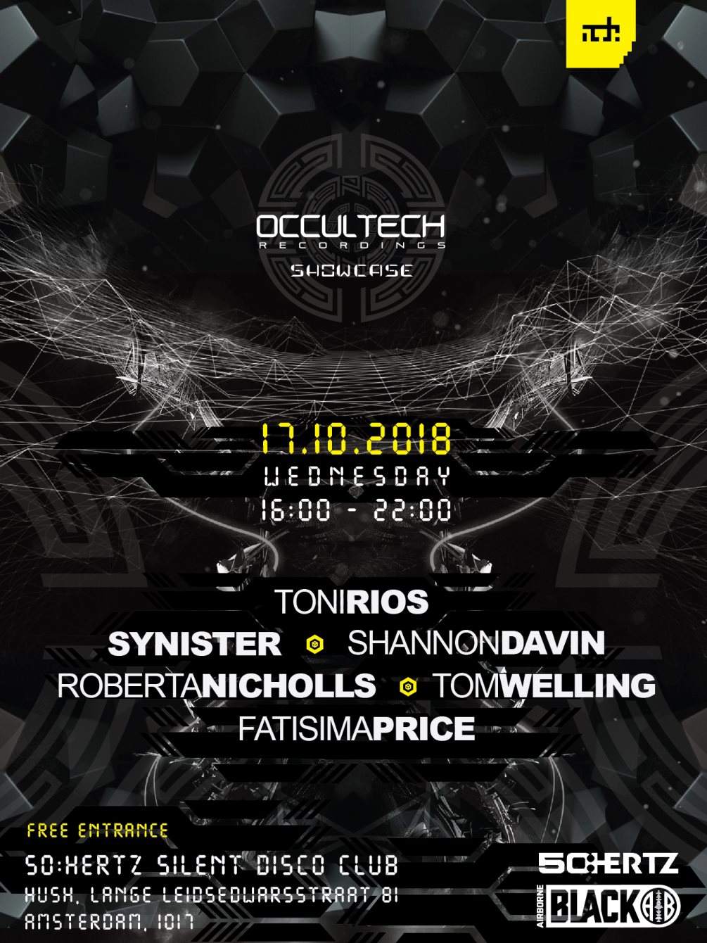 Occultech Recordings ADE Showcase (Free) - Toni Rios, , Shannon Davin, Synister and More - フライヤー表