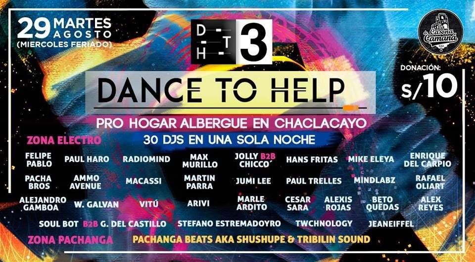 Dance to Help 3, Fiesta de Donaciones Para los Bomberos - フライヤー表