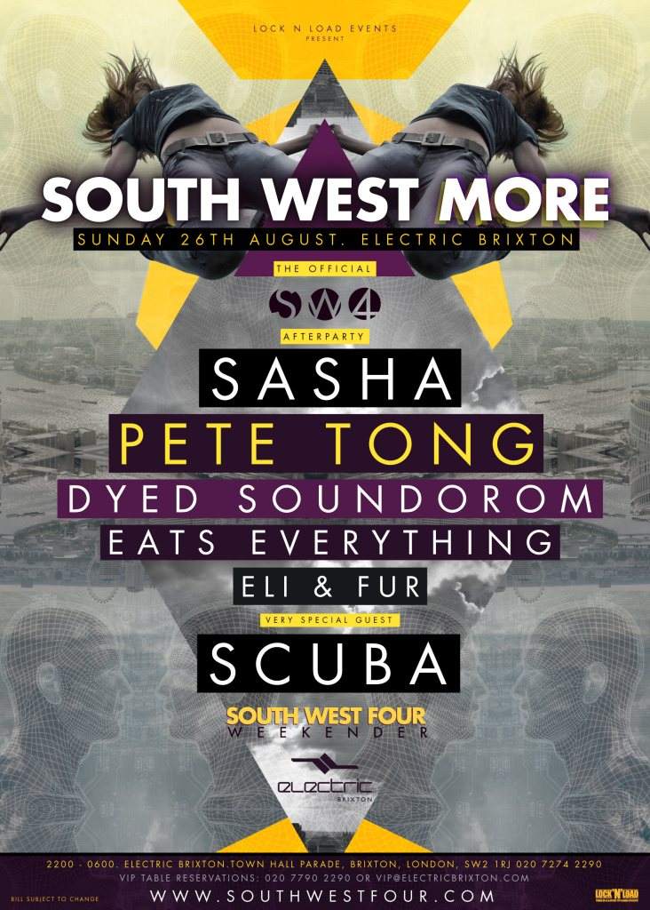 South West More with Sasha, Scuba, Pete Tong, Eats Everything & Dyed Soundorom - Página trasera