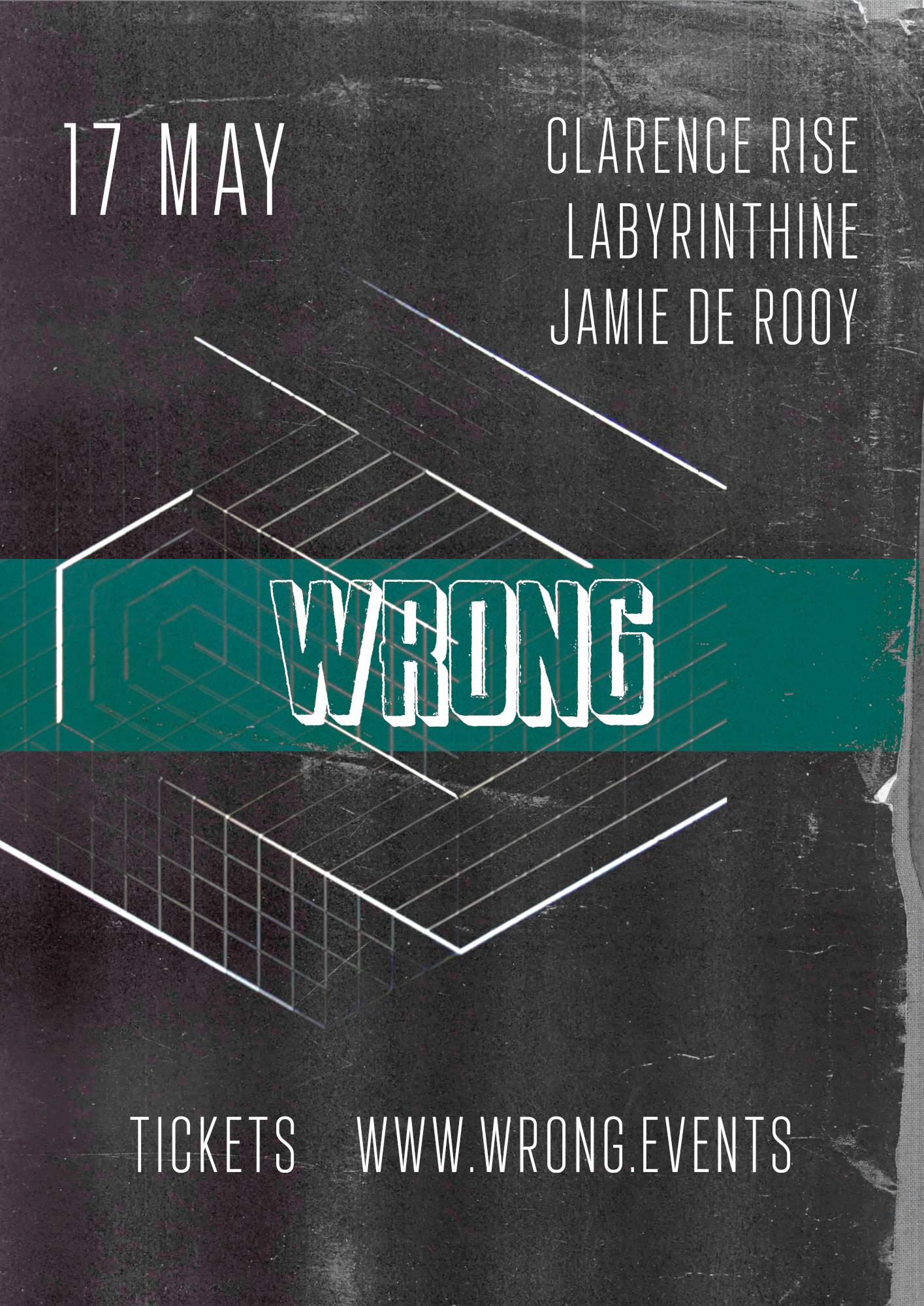 Wrong! All Night Techno Afterhours: Clarence Rise, Labyrinthine, Jamie de Rooy - Página frontal