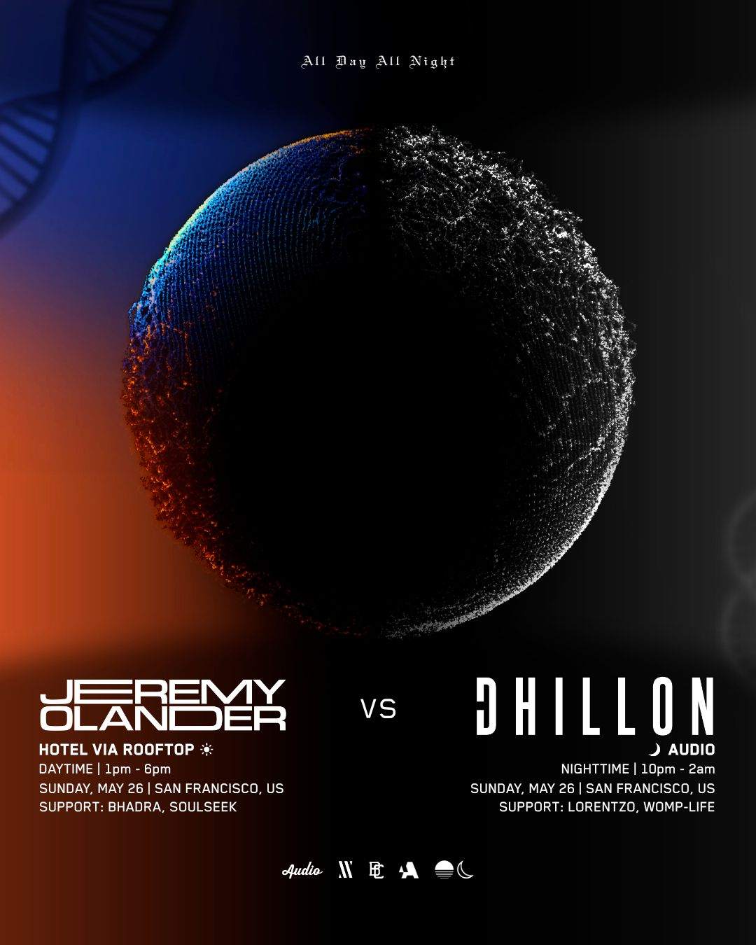 Jeremy Olander vs Dhillon & Audio SF - フライヤー表