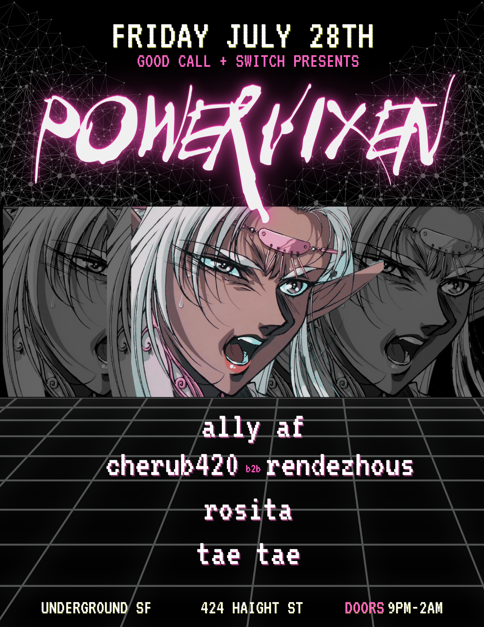 POWERVIXEN with Ally AF, cherub420 b2b rendezhous, rosita and tae tae at  Underground SF, San FranciscoOakland