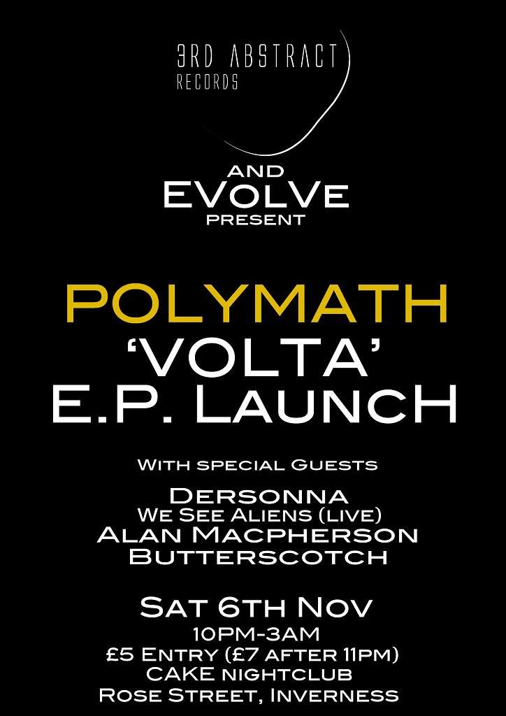 Evolve presents Polymath 'Volta' Ep Launch - Página frontal