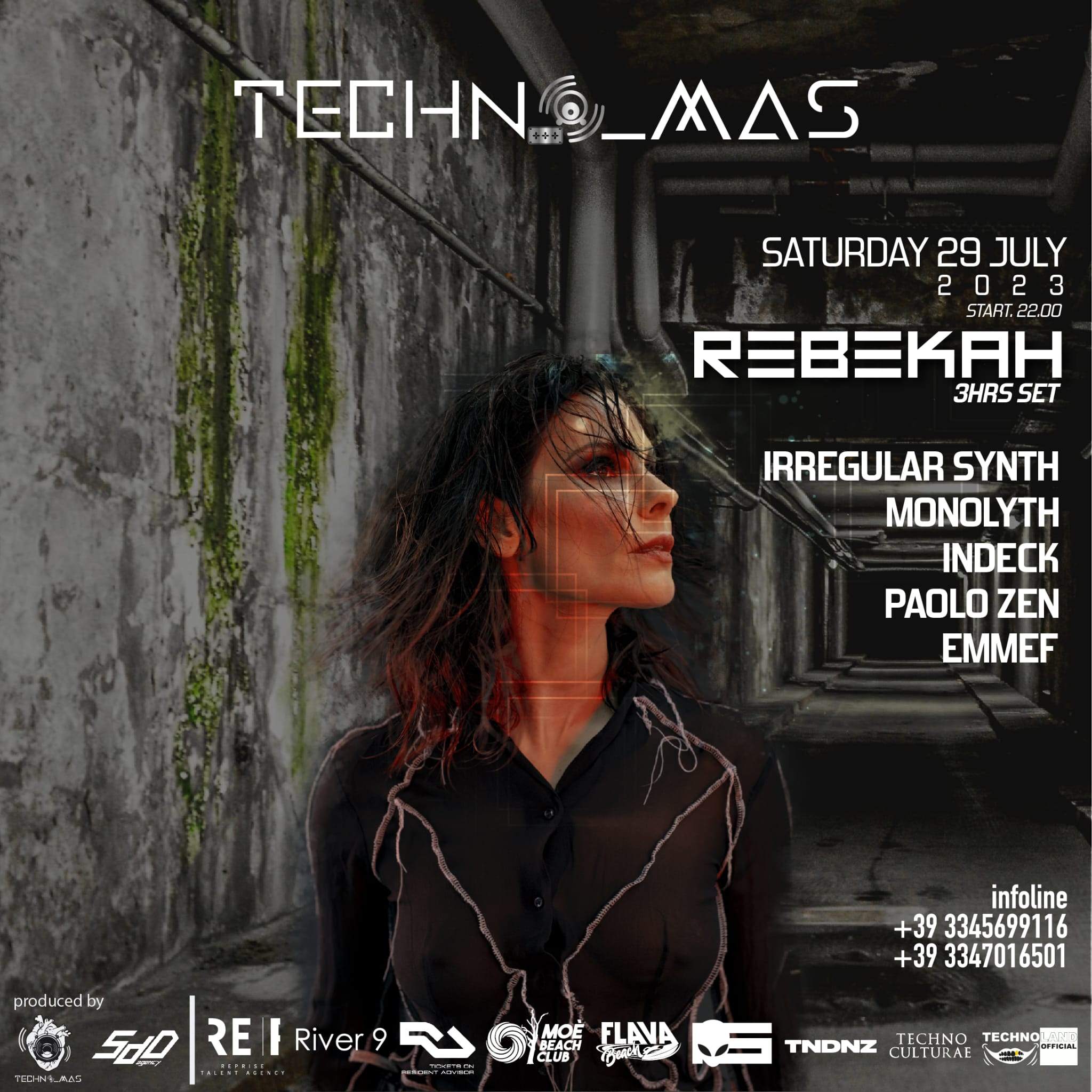 TECHNO_MAS presents: Rebekah 3hrs set - フライヤー表