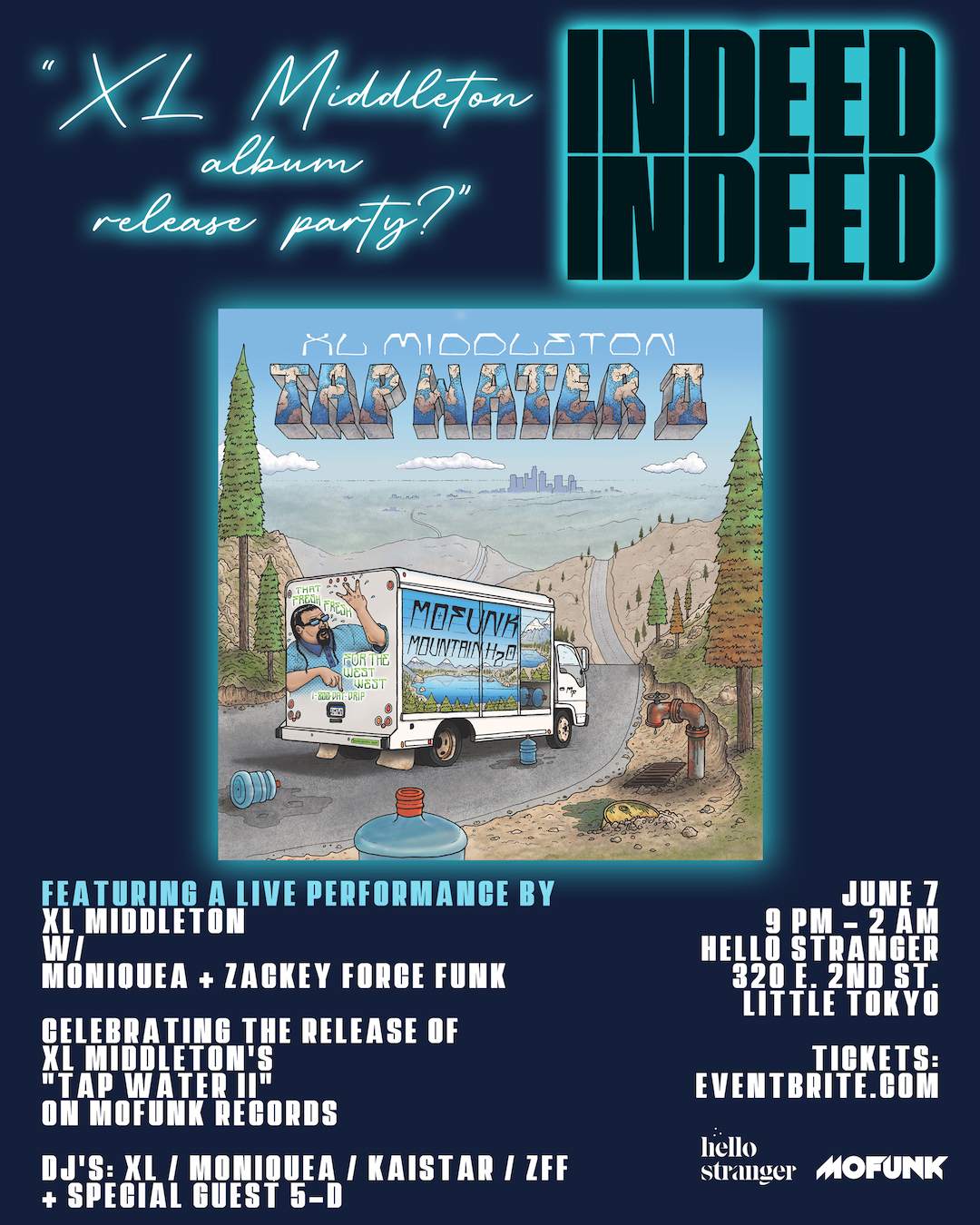INDEED INDEED presents XL Middleton - Tap Water II album release party - Página frontal