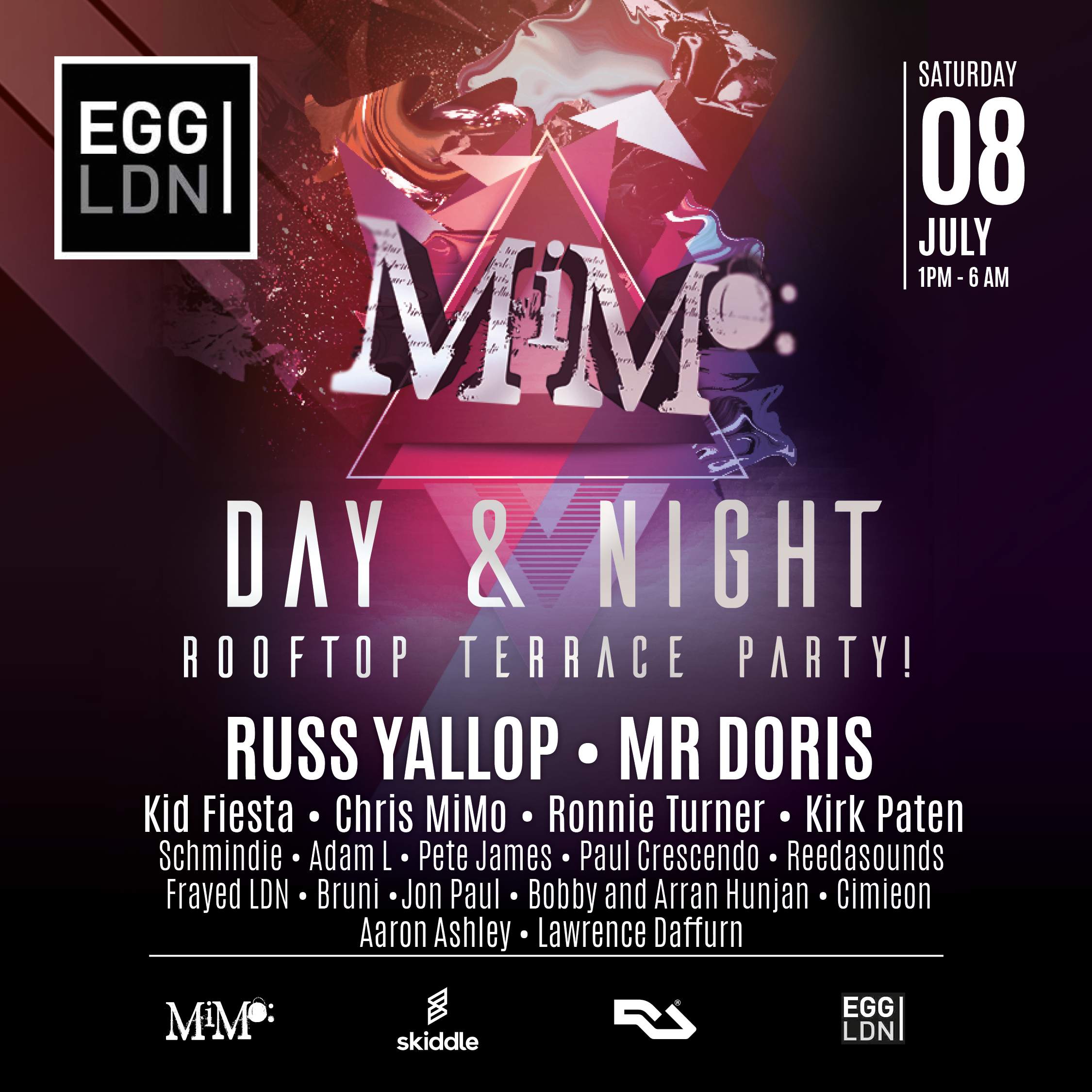 MiMo: Day and Night Rooftop Terrace Party - Russ Yallop & Mr Doris - Página frontal