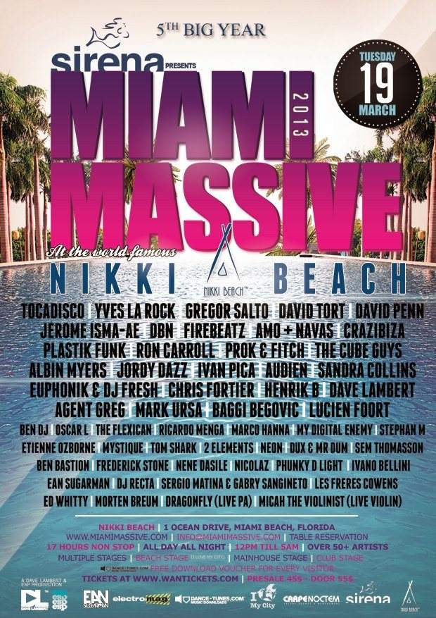 Miami Massive 2013 - フライヤー表