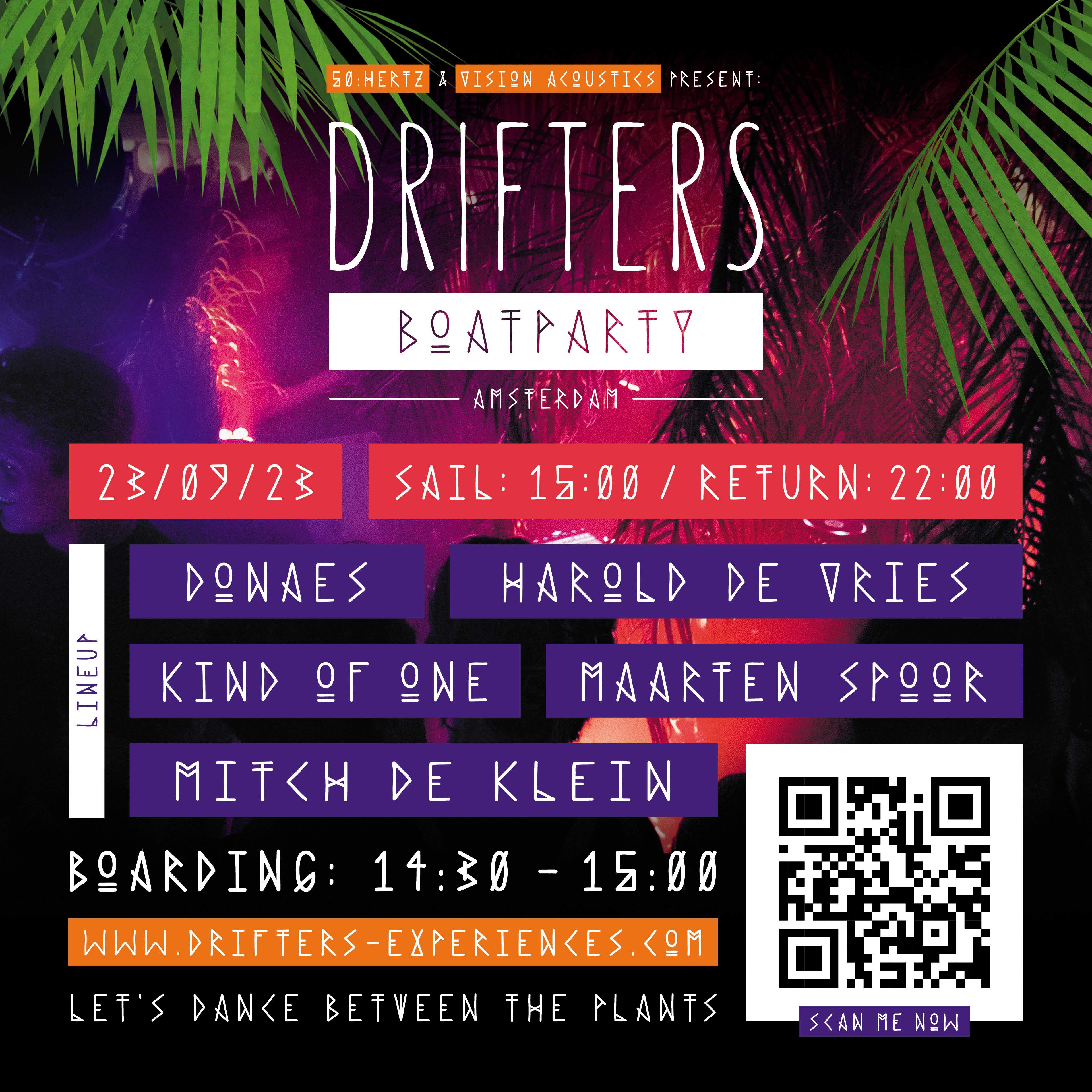DRIFTERS 'House & Techno BOATPARTY' Amsterdam  - フライヤー表
