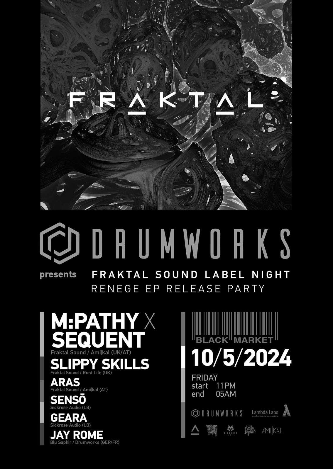 Drumworks presents Fraktal Sound Label Night - Página frontal