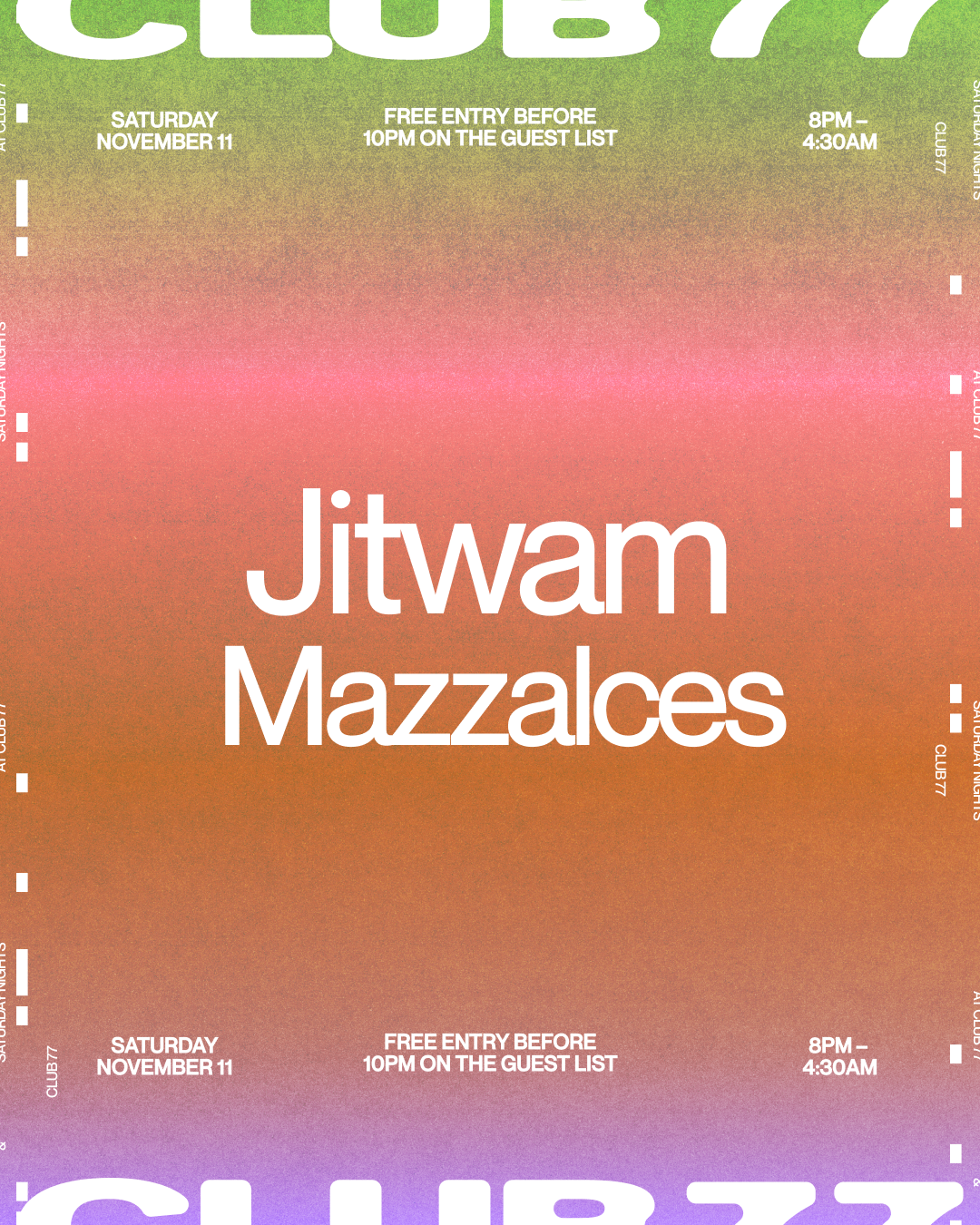 Club 77 w/ Jitwam and Mazzacles - Página frontal