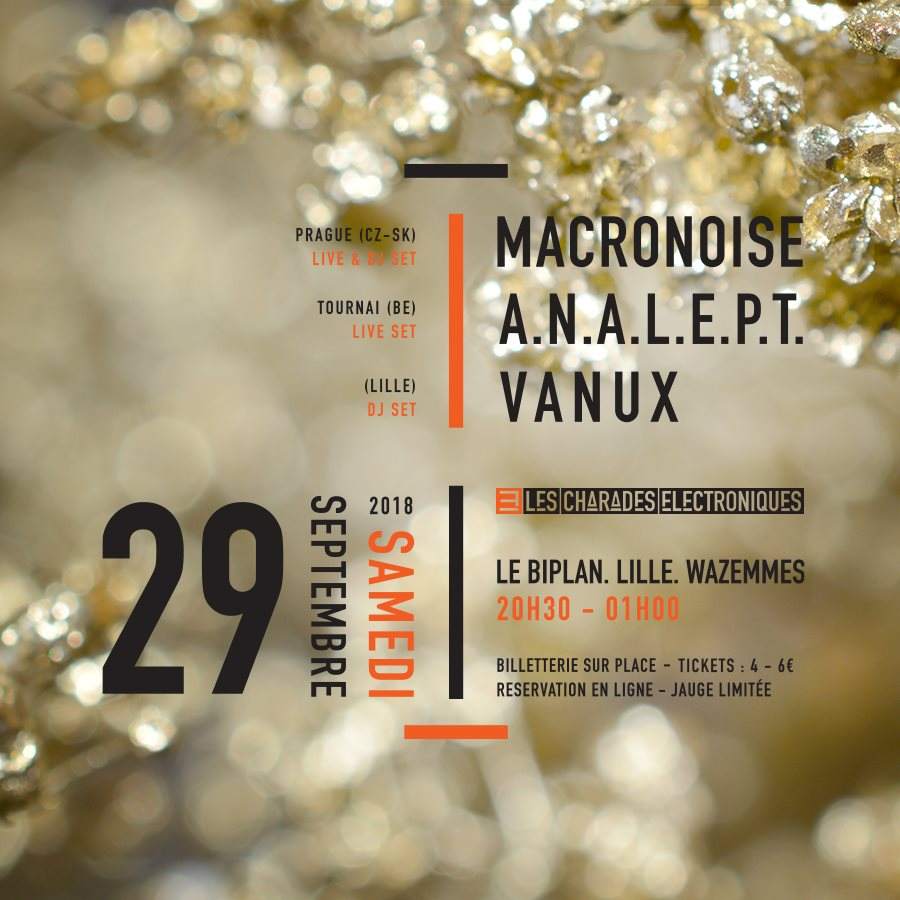 Macronoise, Analept, Vanux - 3 Years Birthday LCE - フライヤー表