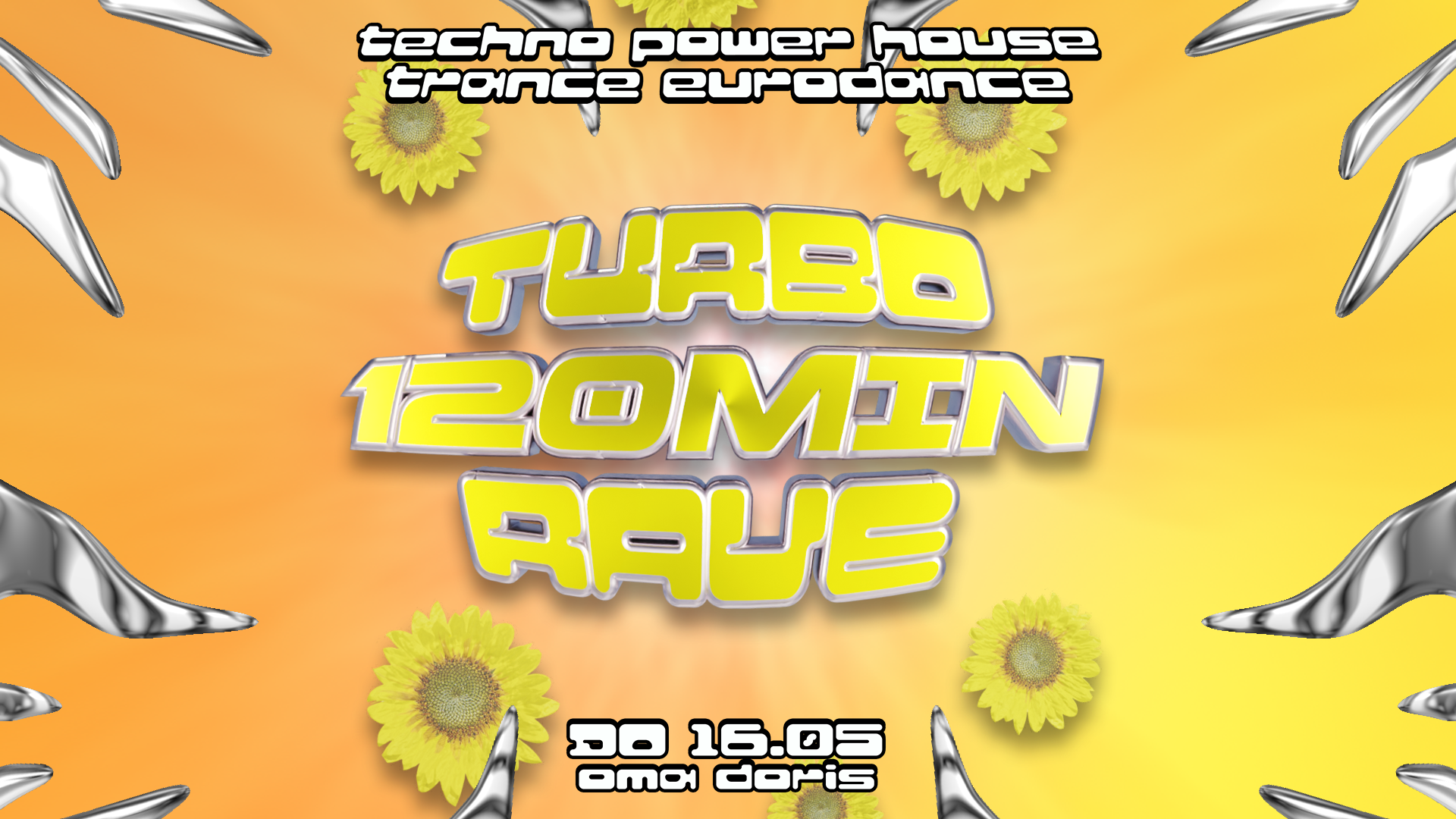 TURBO 120 Minuten Rave · Trance / Techno / Power House / Eurodance · Oma Doris, Dortmund - Página frontal